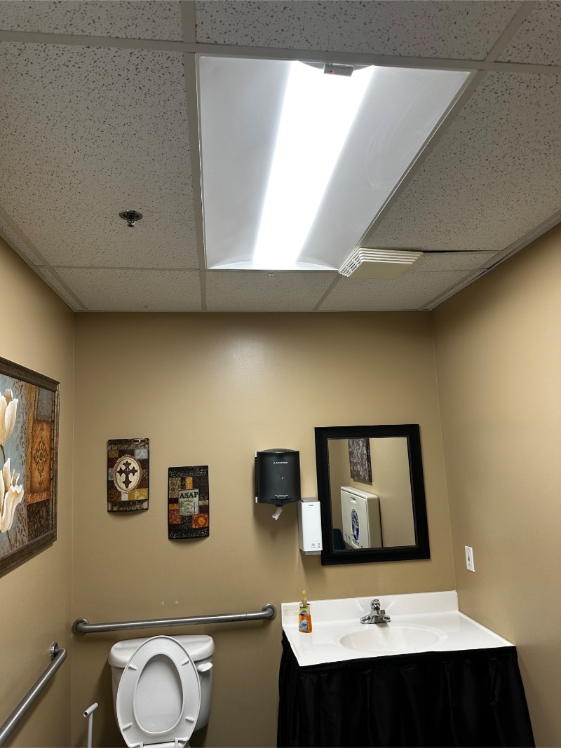 2x4 Frosted Troffer Bathroom