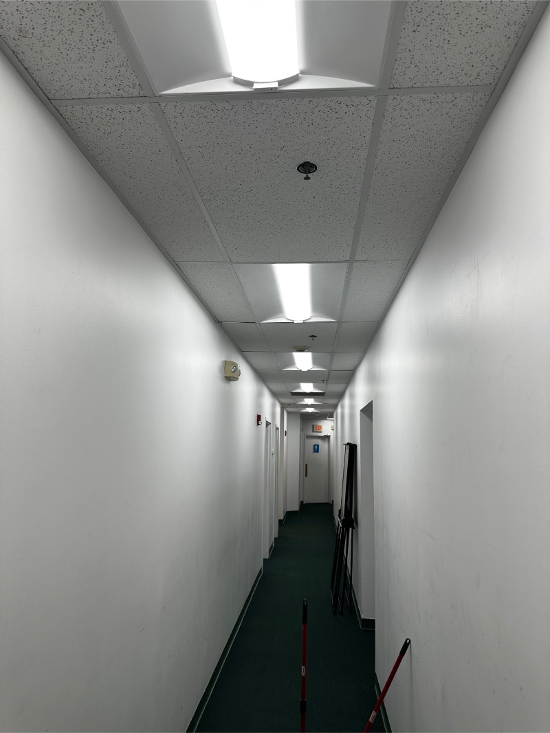 2x4 Frosted Troffer Church Hallway